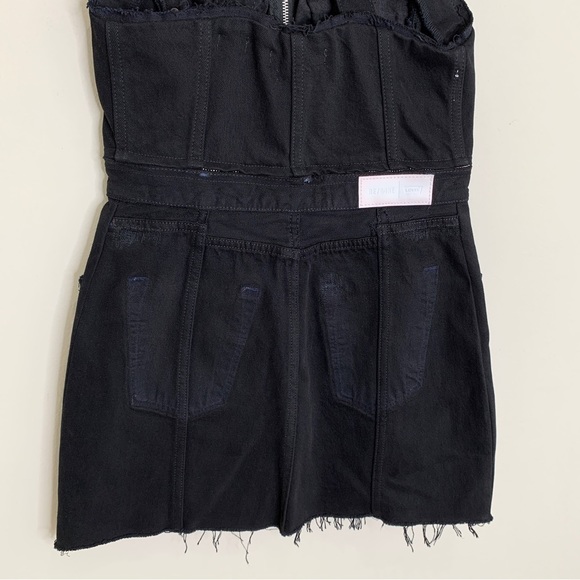 NEW RE/DONE Levi’s Overall Denim Mini Dress (Sz M) Reworked Vintage Black - Picture 13 of 16